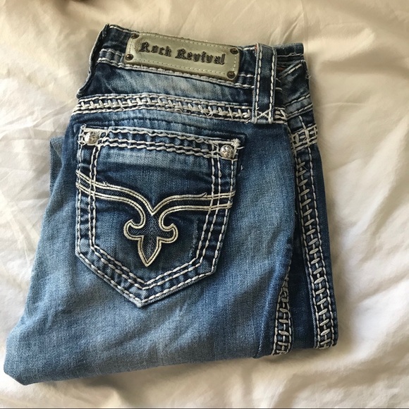 Rock Revival Pamela Cuff Straight Jeans - Picture 1 of 8